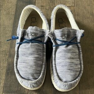 Hey Dude Light Blue Slip-On Shoes with Blue Accents